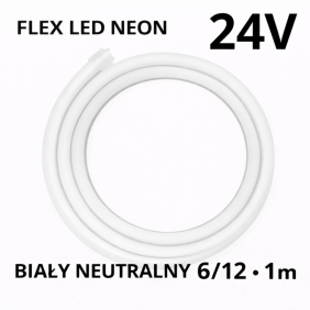 Flex Neon 6/12Mm 24V Biały Neutralny 1M N24008