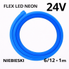 Flex Led Neon 6/12 24V Niebieski 1M N24012