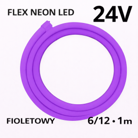 Flex Neon Led 6/12 24V Fioletowy 1M N24013