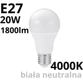 Żarówka Led A60 Classic E27 20W 4000K 1800Lm