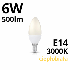 Żarówka Led E14 Sw 6W Barwa Ciepłobiała