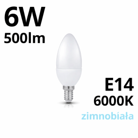 Żarówka Led E14 Sw 6W Barwa Zimnobiała