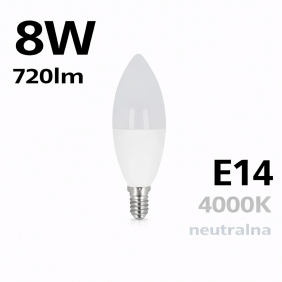 Ledom E14 8W 4000K 720Lm 220-240V C37
