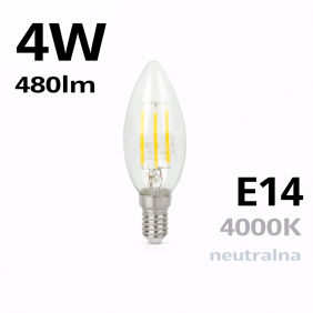 Led Line Lite Żarówka Led E14 4W 4000K 480Lm 220-240V Filament C35 Świeczka