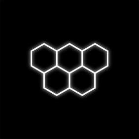 Zestaw Czarny Lamp Hexagon 5 Led 192W 6500K
