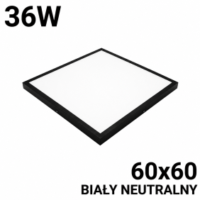 Panel Led Brisbane Premium 60X60 36W Czarny Barwa Neutralna Biała