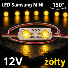 Moduł Led Goq Samsung 2 X Smd 150 Stopni Mini - Żółty
