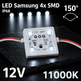 Moduł Led Goq Samsung 4 X Smd 150 Stopni Ip68 - Biała Zimna 11000K