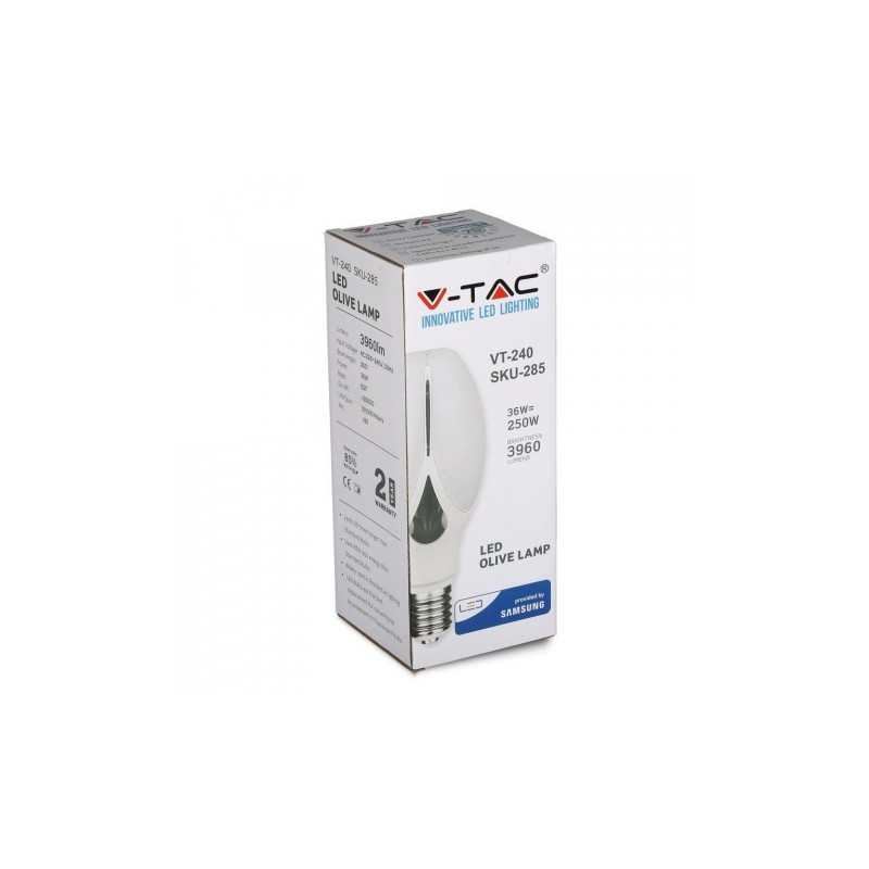 Żarówka LED V-TAC SAMSUNG CHIP 36W E27 110lm/W VT-240 3000K 3960lm