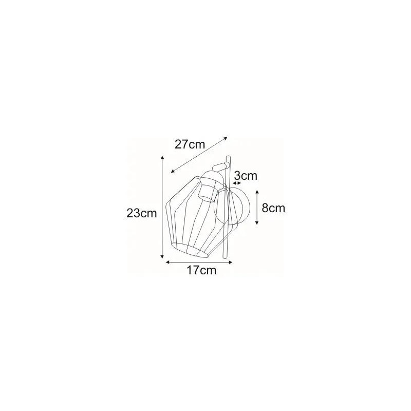 Kinkiet druciany czarny K-3772 z serii BENET 1xE27