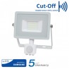 Halogen zewnętrzny LED V-TAC 20W SAMSUNG CHIP Czujnik Ruchu Funkcja Cut-OFF Biały VT-20-S 4000K 1600lm 5 Lat Gwarancji