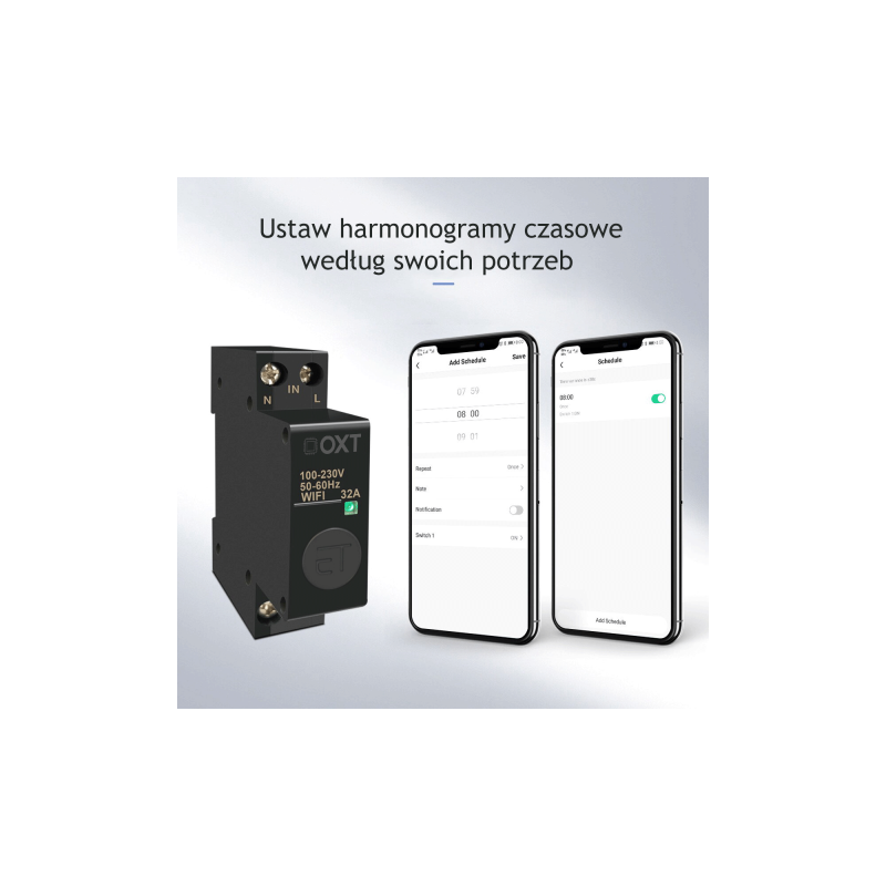 Sterownik 1-fazowy OXT 32A DIN WiFi