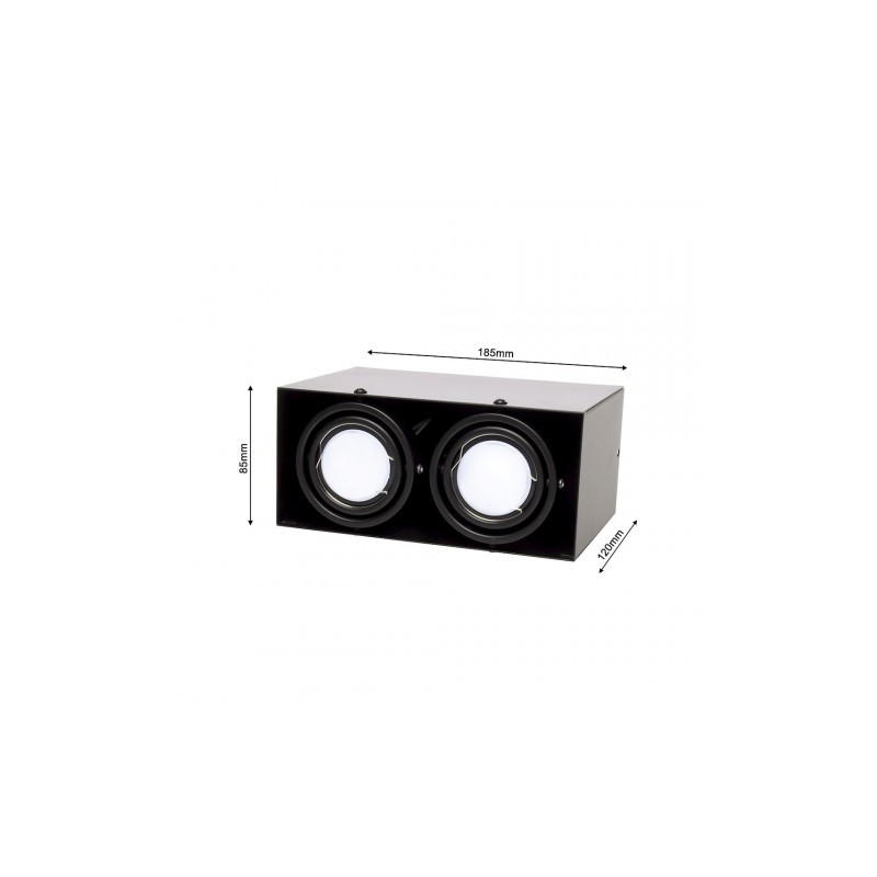 LAMPA SUFITOWA BLOCCO CZARNA 2x7W GU10 LED