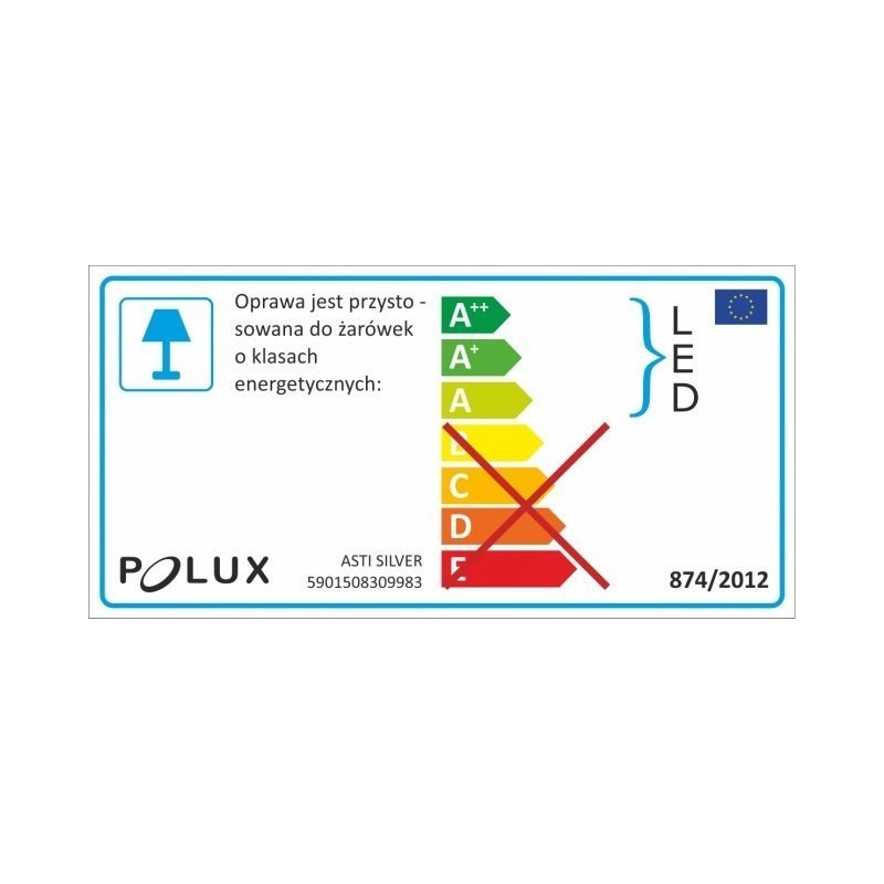 Plafon ASTI SILVER LED 10W 630lm dekoracyjna oprawa sufitowa natynkowa okrągła biała