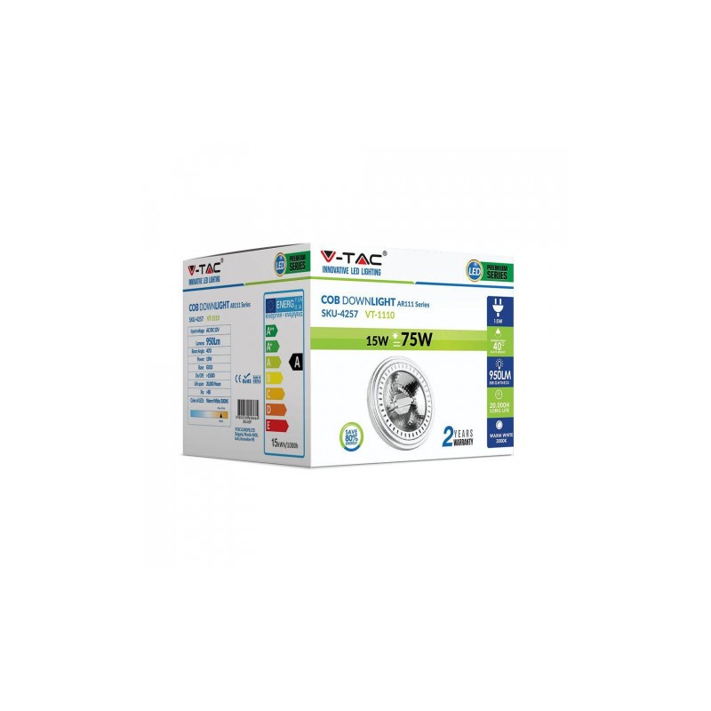 Żarówka LED V-TAC AR111 15W G53 12V 40st COB VT-1110 4000K 950lm