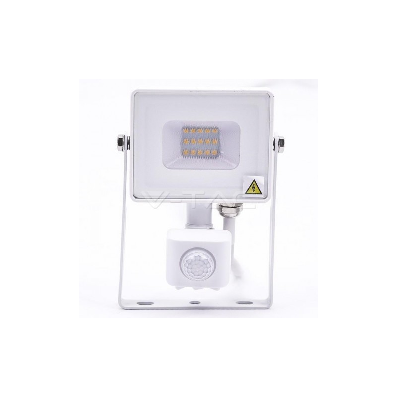 Naświetlacz LED V-TAC 10W SAMSUNG CHIP Czujnik Ruchu Funkcja Cut-OFF Biały VT-10-S 4000K 800lm 5 Lat Gwarancji