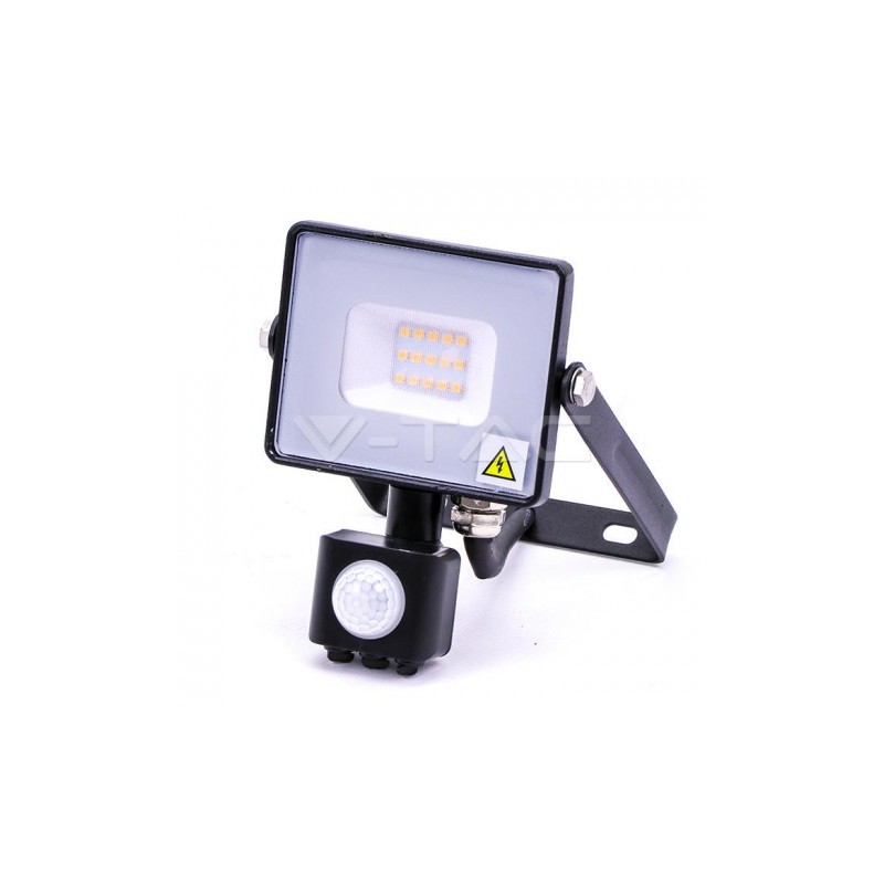 Naświetlacz LED V-TAC 10W SAMSUNG CHIP Czujnik Ruchu Funkcja Cut-OFF Czarny VT-10-S 3000K 800lm 5 Lat Gwarancji