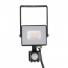 Naświetlacz LED V-TAC 10W SAMSUNG CHIP Czujnik Ruchu Funkcja Cut-OFF Czarny VT-10-S 6400K 800lm 5 Lat Gwarancji