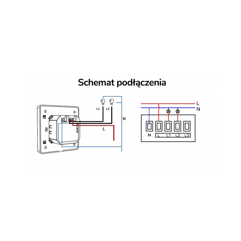 Włącznik światła ZigBee 2 obwody seria KT tuya smart