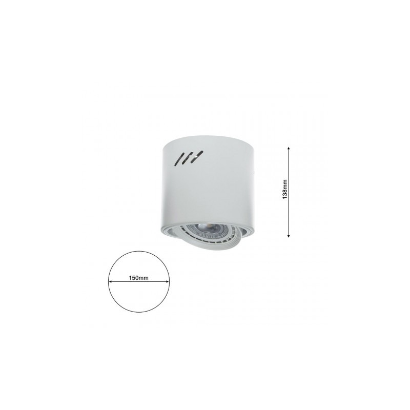 LAMPA SUFITOWA TUBO WHITE 1xAR111 (BEZ ŻARÓWKI)