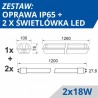 Zestaw: oprawa IP65 + 2 x świetlówka LED T8 18W 1850lm 120cm EKO 4000K - NAJTANIEJ