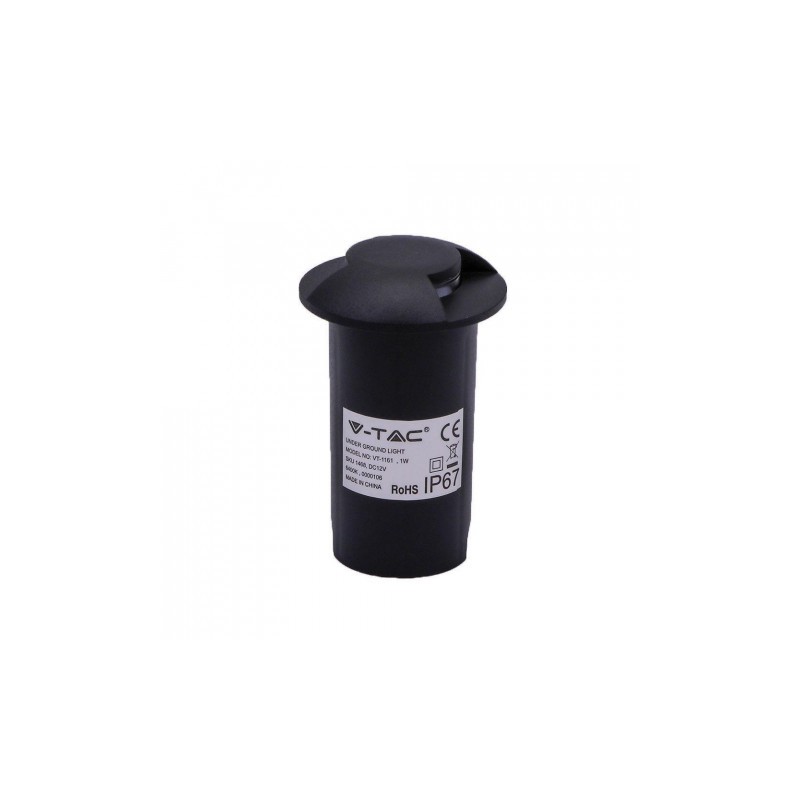 Oprawa Gruntowa 1W LED Czarna 2-stronna VT-1161 6500K IP67 10lm