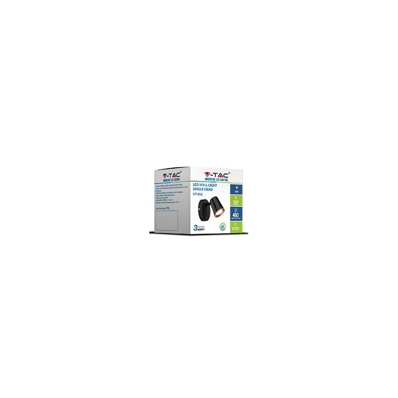 Kinkiet SPOT V-TAC 6W LED VT-806 4000K Czarny 480lm