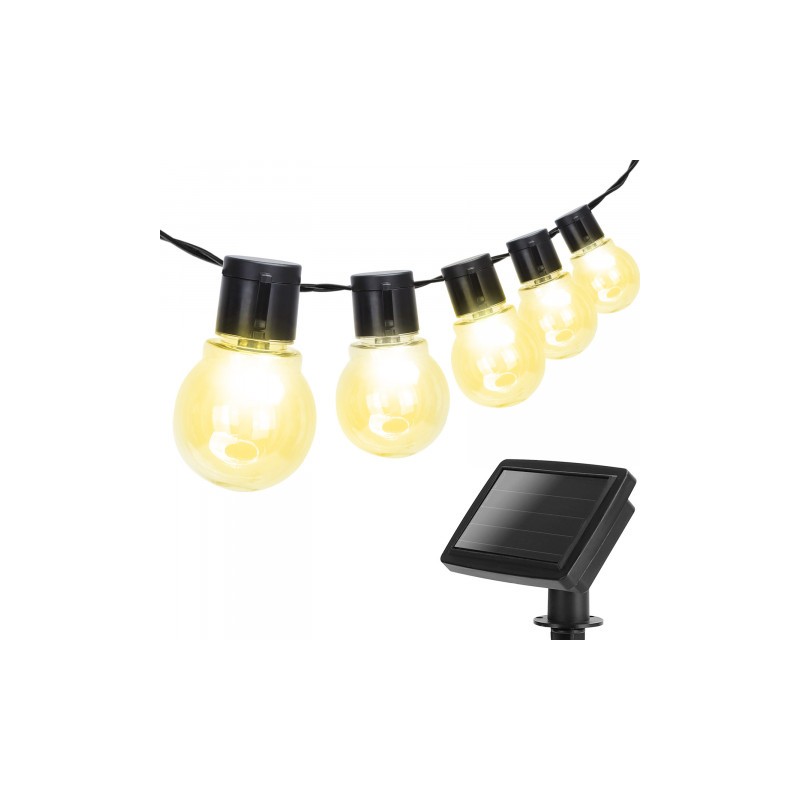 Łańcuch świetlny solarny LIGHT02 20 LED Biały Ciepły