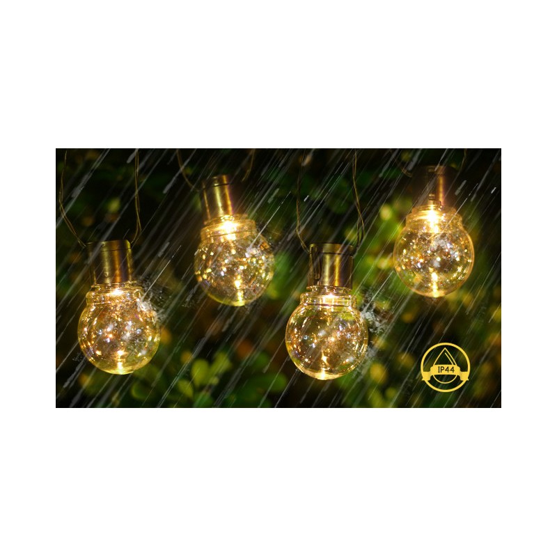 Łańcuch świetlny solarny LIGHT02 20 LED Biały Ciepły