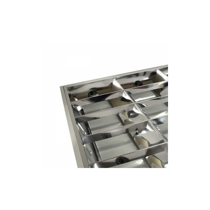 Oprawa rastrowa 60x60cm podtynkowa - do 3 x świetlówek / tub LED T8  -  230V AC