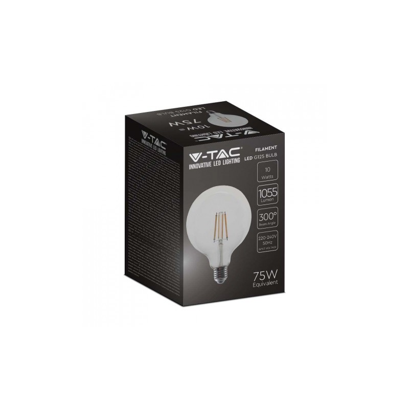 Żarówka LED 10W Filament E27 G125 V-TAC VT-1979 6500K 1055lm