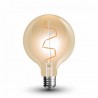 Żarówka LED V-TAC 4W Filament E27 Kula Glob G95 Bursztyn VT-2024 2200K 400lm
