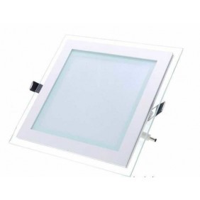 Plafon LED 16W ART podtynkowy, szklany, kwadratowy 200x200mm - biała ciepła