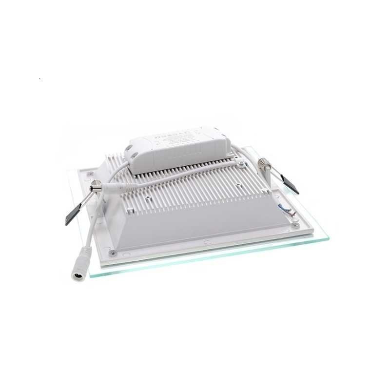 Plafon LED 16W ART podtynkowy, szklany, kwadratowy 200x200mm - biała dzienna