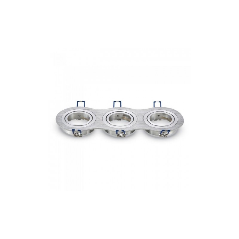 Oprawa Oczko V-TAC Aluminiowa Odlew 3xGU10 Okrągła Aluminium Szczotkowane VT-784