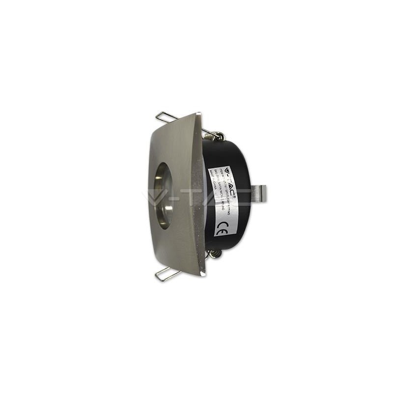 Oprawa Oczko V-TAC Aluminiowa Odlew Hermetyczne z szybką IP54 GU10 Kwadrat 84x84mm Satyna VT-787