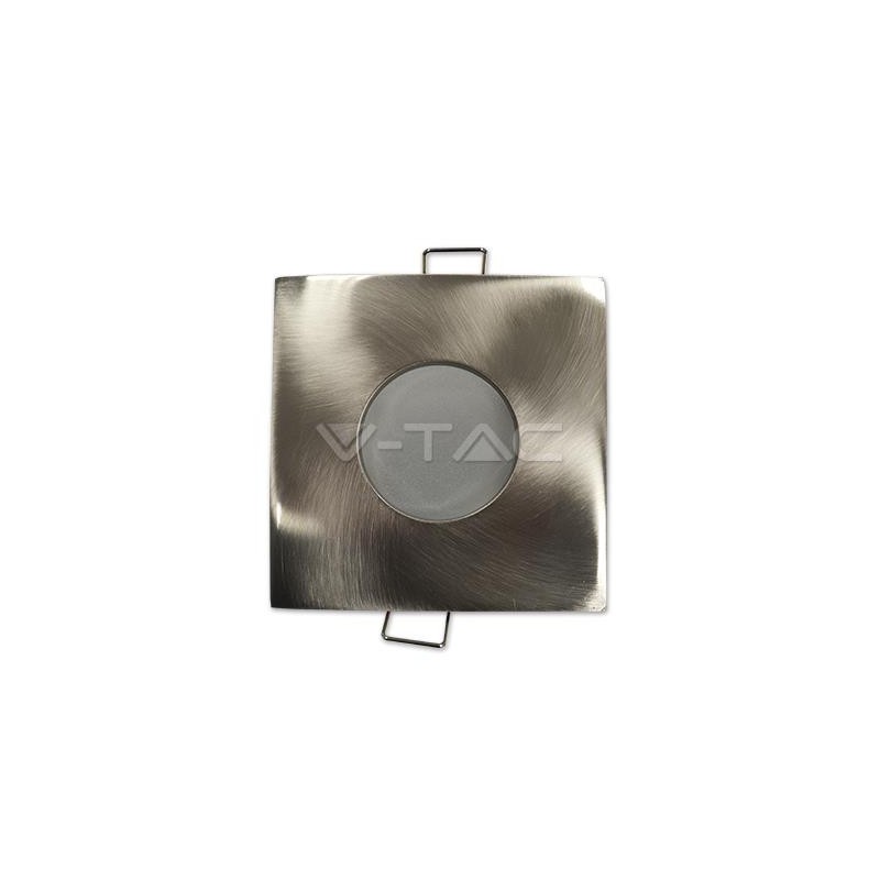 Oprawa Oczko V-TAC Aluminiowa Odlew Hermetyczne z szybką IP54 GU10 Kwadrat 84x84mm Satyna VT-787