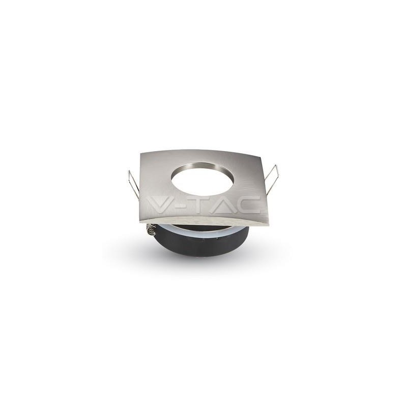 Oprawa Oczko V-TAC Aluminiowa Odlew Hermetyczne z szybką IP54 GU10 Kwadrat 84x84mm Satyna VT-787