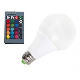 Żarówka LED E27 RGB 15W 900-1050lm z pilotem Micros
