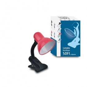 Lampka E27 SOFI z klipsem czerwona