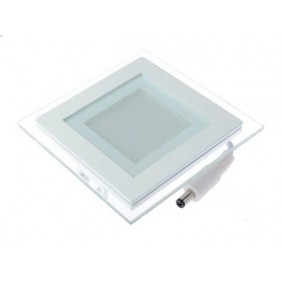 Plafon LED 12W ART podtynkowy, szklany, kwadratowy 160x160mm - biała dzienna