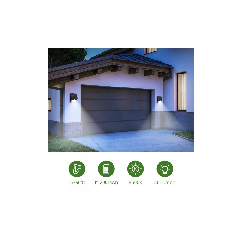 Lampa ścienna z czujnikiem solarnym WALL LIGHT06 11W 6500K