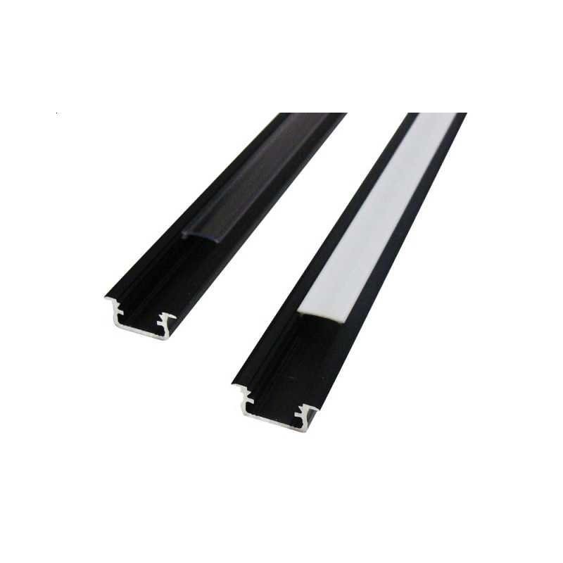 Profil aluminiowy do taśm LED czarny - wpuszczany typ B LUMINES - 1 metr
