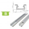 Profil aluminiowy do taśm LED biały - wpuszczany typ B LUMINES - 1 metr