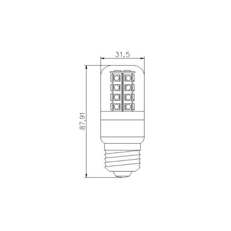 Żarówka LED E27 5W 380lm 27xSMD 5050 corn - biała ciepła