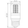 Żarówka LED E27 5W 380lm 27xSMD 5050 corn - biała ciepła