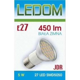 Żarówka / lampa LED E27 JDR 5W 27xSMD5050 - biała zimna