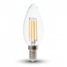 Żarówka LED V-TAC V-TAC 6W Filament E14 Przezroczysta Świeczka VT-2127 4000K 600lm