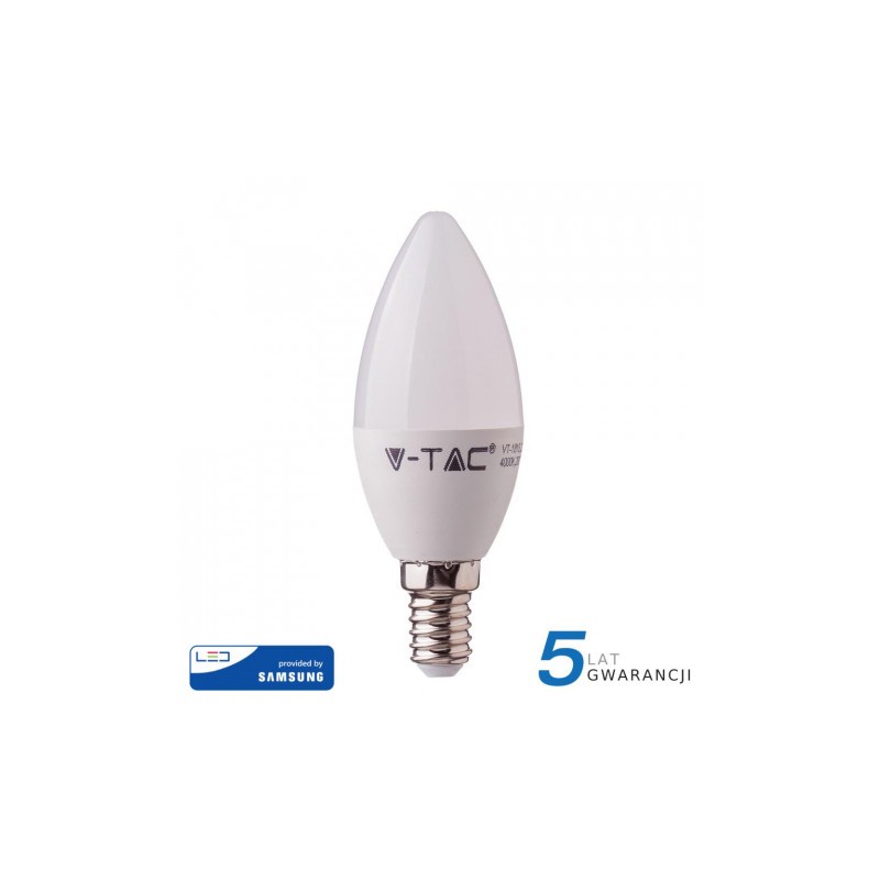 Żarówka LED V-TAC SAMSUNG CHIP 7W E14 Świeczka VT-268 3000K 600lm 5 Lat Gwarancji