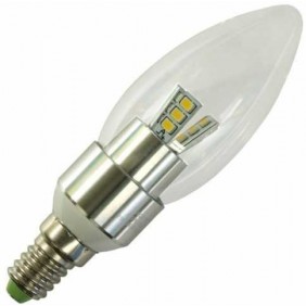 Żarówka LED E14 4,5W 320lm - świeczka przezroczysta - srebrna - biała ciepła